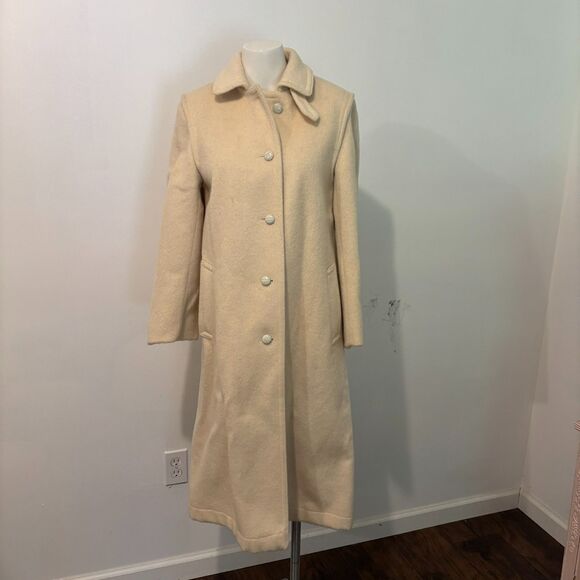 Salko Jackets & Blazers - Salko Vintage Women’s Wool Austrian Long Neutral Cream Peacoat Size 36